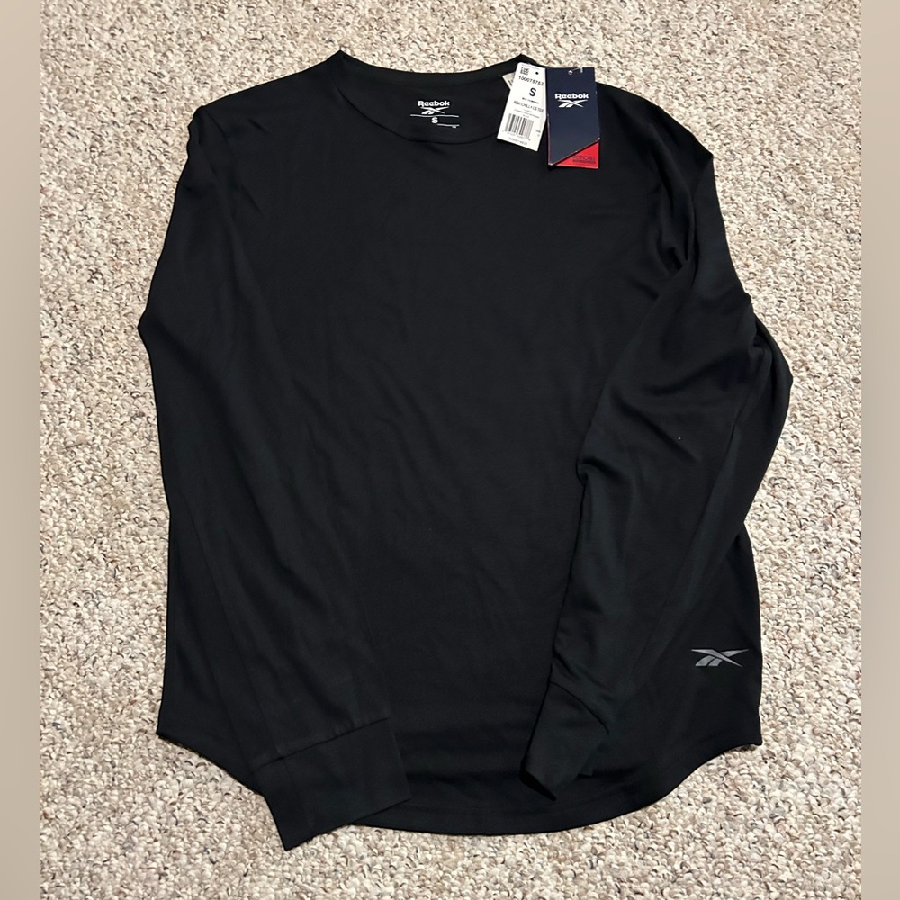 New Reebok Men's ActivChill Black Long Sleeve Shirt - Size S NWT